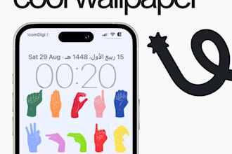 provide colourful sign language alphabet lock screen wallpaper