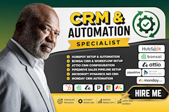 setup hubspot bonsai attio pipedrive dynamics 365 close monday crm automation