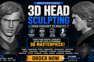create 3d head 3d bust 3d head sculpt 3d portrait 3d printing stl 3d model