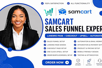 samcart thrivecart sales funnel, samcart landing page, online course