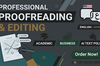 proofread, edit, and polish your english or arabic documents