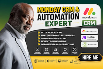 setup monday CRM make com automations dashboard monday com workflow integration