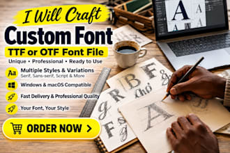 craft your custom font ttf otf font file
