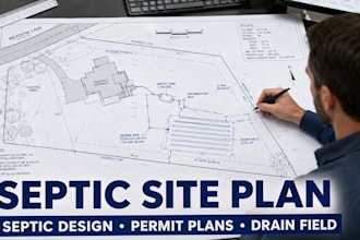 do fl, ca, ny, nj, nc, septic site plan, septic system layout permit drawings
