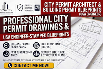do city permit architect drawing building permit blueprints as usa engineer
