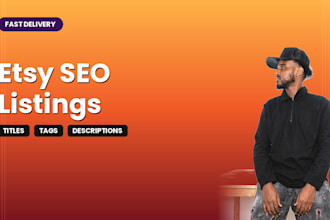 write SEO optimized etsy listing titles and descriptions