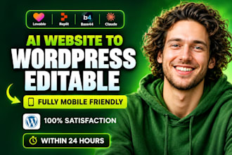 design responsive wordpress website development or ai convert to wordpress