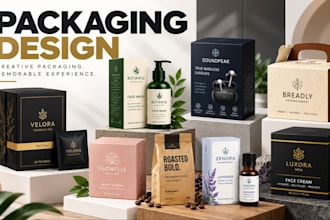 create product packaging mockup for 3d box and bottle designs