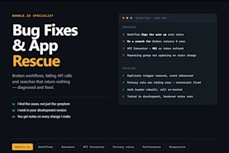 fix bugs and errors in your bubble io web app