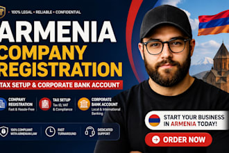 do armenia company registration, tax setup, and corporate bank account
