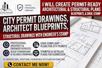do city permit drawings architect blueprints structural drawing engineer stamp