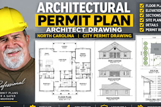 architectural permit plan architect drawing north carolina city permit drawing