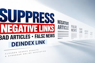 suppress negative links, bad articles, false news on google search, deindex link