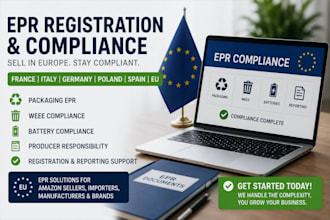 handle epr registration and compliance for france,italy,germany,poland,spain, eu