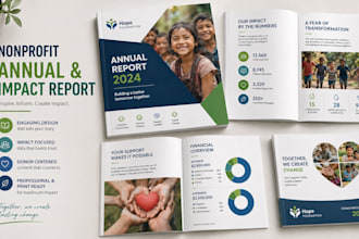 design nonprofit annual report impact report and donor brochure