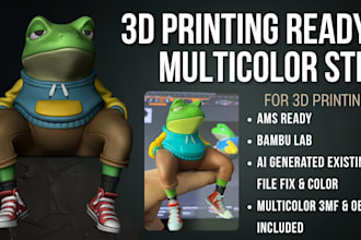 paint your stl obj 3mf 3d model file split for bambu lab multicolor 3d printing