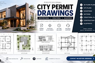 create city permit drawings, architectural, structural plans and blueprints