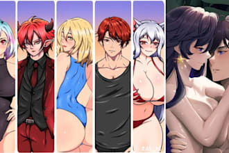 draw anime nsfw, sfw, anime digital, anime fanart bdsm art
