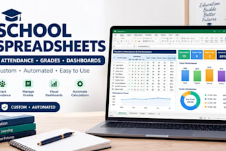 german custom school spreadsheets, attendance trackers and dashboard, gradebooks