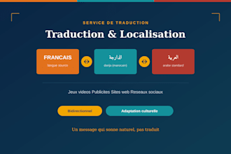 je traduirai francais darija et arabe dans les deux sens