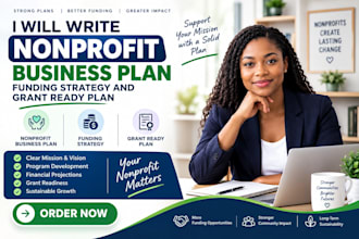 write nonprofit business plan, funding strategy and grant ready plan