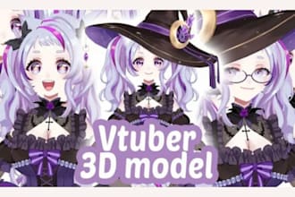 create custom vrchat vtuber 3d avatars, character modeling, rigging and animatio