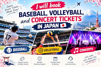 reserve baseball, volleyball, and concert tickets in japan