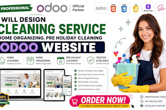 design holiday cleanup residential cleaning organizing odoo website