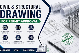 do civil and structural drawing for permit approval in alabama utah ca