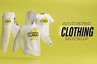 make 3d garment product design and animation 3d mockup for your brand