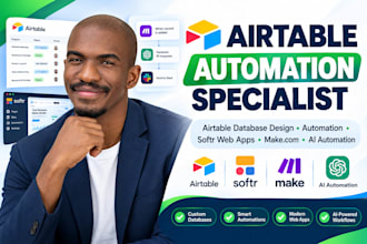 build custom airtable databases automation workflow and softr webapps