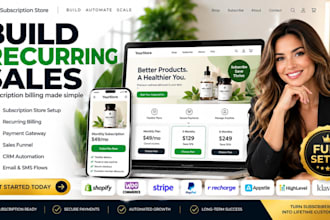 setup peptide store subscription billing sales funnel payment