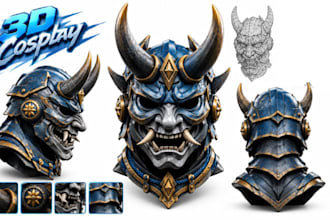 create a custom 3d cosplay model, printable cosplay for 3d printing