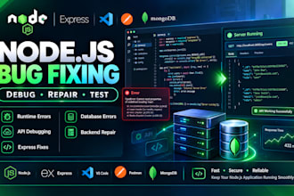 fix nodejs and nextjs bugs, errors, issues and debug your backend application,