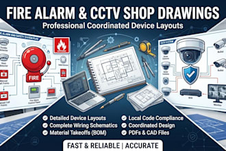 prepare fire alarm and cctv shop drawings with coordinated device layouts