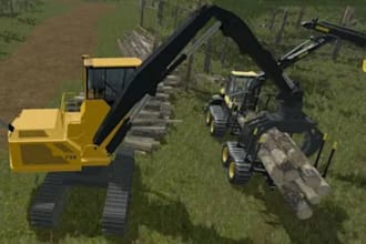 create a realistic farming simulator 25 forestry and logging environment