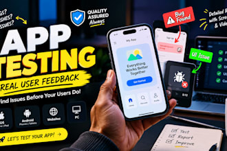 qa review and test ios app, website review, and android app user experience