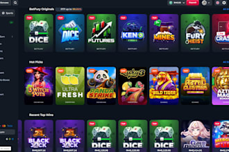 develop a crypto website,webapp with custom games and slots