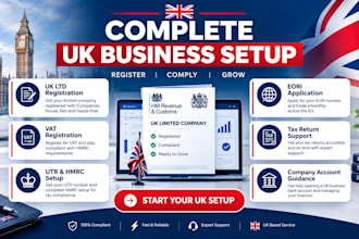 uk ltd company registration, vat, utr, eori setup, and company formation