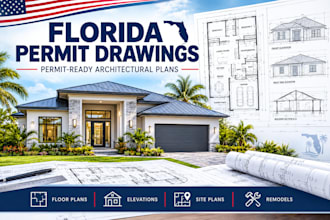 create florida and georgia building permit drawings, structural, mep, hvac plans