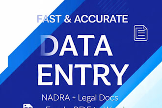 type nadra succession forms ,crc, and excel data entry
