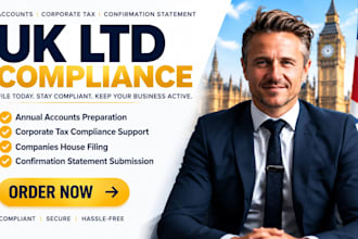 file uk ltd annual accounts, corporate tax and confirmation statement compliance