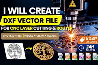 create dxf vector files for cnc laser cutting and router