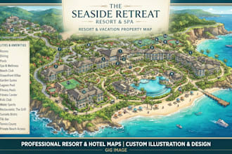 design a professional resort, hotel and vacation property map