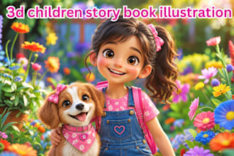 design your exotic children story 3d book illustration