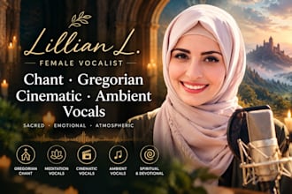 record female chant vocals, gregorian chant, cinematic and ambient vocals