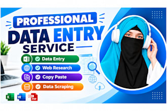 data entry, web research, copy paste and data scraping