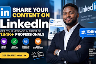 shoutout share linkedin content, promote content link shoutout to 134k audience