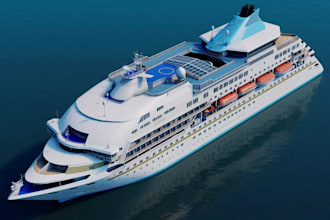 create realistic 3d yacht, boat, ship and marine vessel design