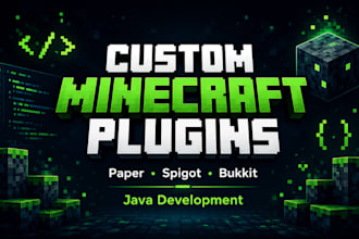 develop custom minecraft plugins for paper spigot and bukkit